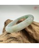 【肌容雪】天然緬甸A貨白底青翡翠平安鐲 編號192(鐲圍57.5mm#18號)