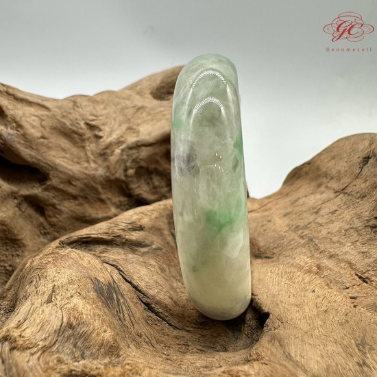 【肌容雪】天然緬甸A貨陽綠烏雞翡翠平安鐲 編號193(鐲圍59.7mm#19號)