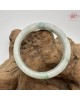 【肌容雪】天然緬甸A貨綠飄花翡翠平安鐲 編號195(鐲圍58.1mm#18.5號)
