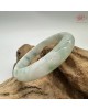 【肌容雪】天然緬甸A貨綠飄花翡翠平安鐲 編號195(鐲圍58.1mm#18.5號)