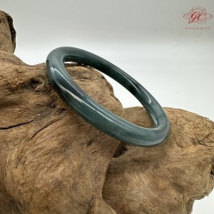 【肌容雪】天然緬甸A貨孔雀藍翡翠美人條手鐲 編號197(鐲圍57.0mm#18號)