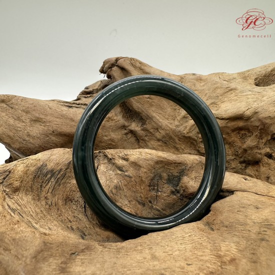 【肌容雪】天然緬甸A貨烏雞翡翠圓條手鐲 編號202(鐲圍56.7mm#18號)