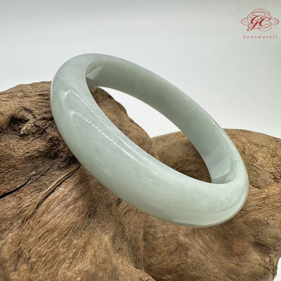 【肌容雪】天然緬甸A貨果綠滿圈翡翠平安鐲 編號205(鐲圍55.0mm#17.5號)