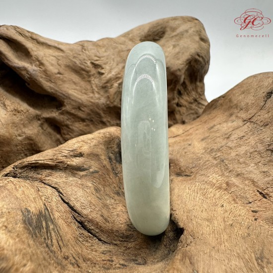 【肌容雪】天然緬甸A貨果綠滿圈翡翠平安鐲 編號205(鐲圍55.0mm#17.5號)