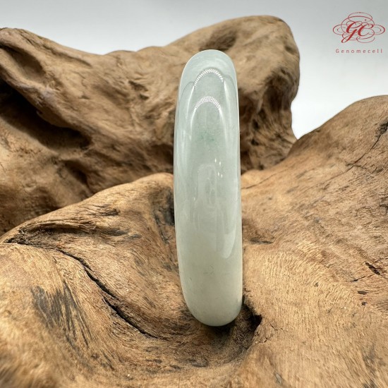 【肌容雪】天然緬甸A貨果綠滿圈翡翠平安鐲 編號205(鐲圍55.0mm#17.5號)