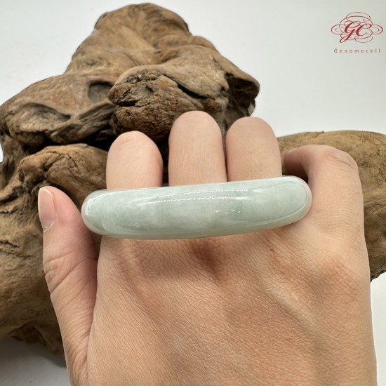 【肌容雪】天然緬甸A貨果綠滿圈翡翠平安鐲 編號205(鐲圍55.0mm#17.5號)