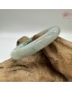 【肌容雪】天然緬甸A貨正揚綠飄花翡翠圓條手鐲 編號209(鐲圍54.5mm#17號)