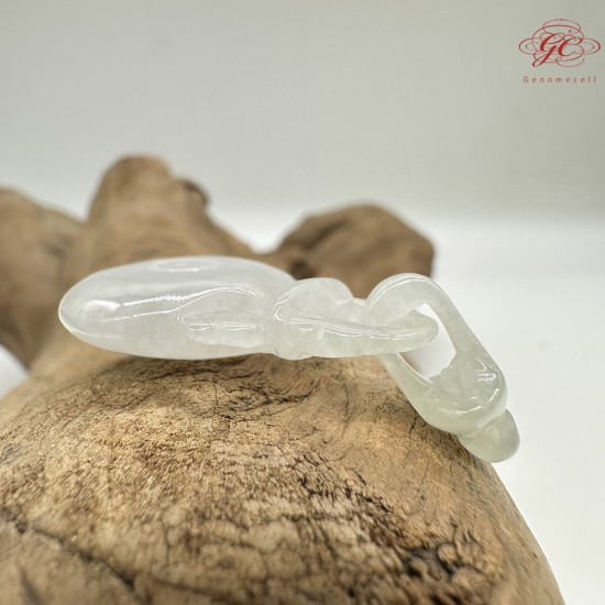 【肌容雪】天然緬甸A貨白冰翡翠酒壺吊墜 編號222