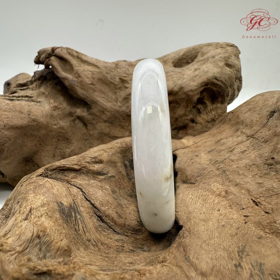 【肌容雪】天然緬甸A貨綠飄花翡翠平安鐲 編號223(鐲圍57.4mm#18號)