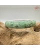 【肌容雪】天然緬甸A貨綠飄花翡翠平安鐲 編號223(鐲圍57.4mm#18號)