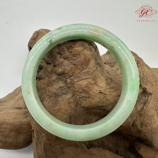 【肌容雪】天然緬甸A貨滿綠撒金翡翠平安鐲 編號226(鐲圍57.9mm#18號)