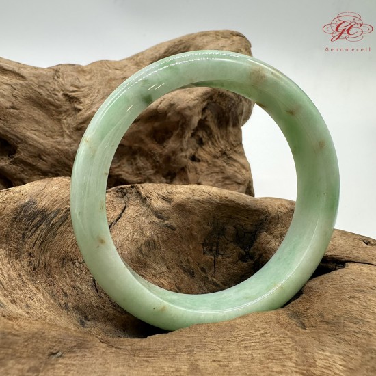 【肌容雪】天然緬甸A貨滿綠撒金翡翠平安鐲 編號226(鐲圍57.9mm#18號)