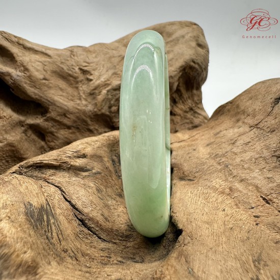 【肌容雪】天然緬甸A貨滿綠撒金翡翠平安鐲 編號226(鐲圍57.9mm#18號)