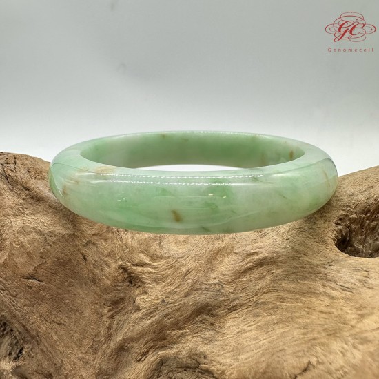 【肌容雪】天然緬甸A貨滿綠撒金翡翠平安鐲 編號226(鐲圍57.9mm#18號)