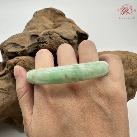 【肌容雪】天然緬甸A貨滿綠撒金翡翠平安鐲 編號226(鐲圍57.9mm#18號)