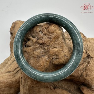 【肌容雪】天然緬甸A貨藍水翡翠圓條手鐲 編號229(鐲圍55.0mm#17.5號)