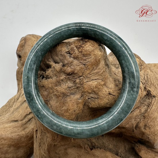 【肌容雪】天然緬甸A貨藍水翡翠圓條手鐲 編號229(鐲圍55.0mm#17.5號)