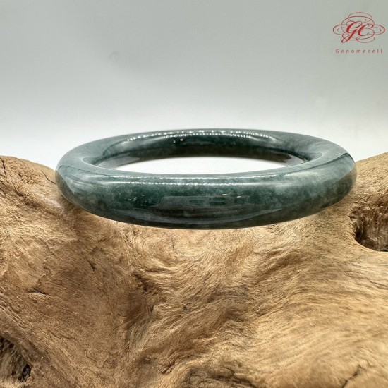 【肌容雪】天然緬甸A貨藍水翡翠圓條手鐲 編號229(鐲圍55.0mm#17.5號)