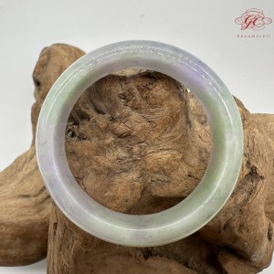 【肌容雪】天然緬甸A貨糯冰紫春彩翡翠平安鐲 編號237(鐲圍54.8mm#17號)