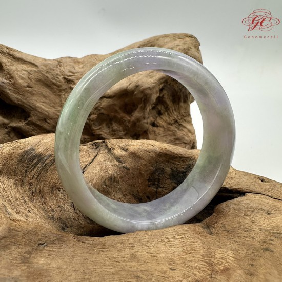 【肌容雪】天然緬甸A貨糯冰紫春彩翡翠平安鐲 編號237(鐲圍54.8mm#17號)
