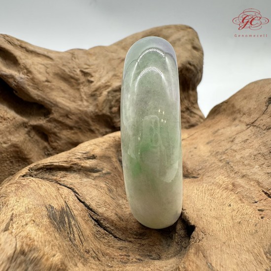 【肌容雪】天然緬甸A貨糯冰紫春彩翡翠平安鐲 編號237(鐲圍54.8mm#17號)