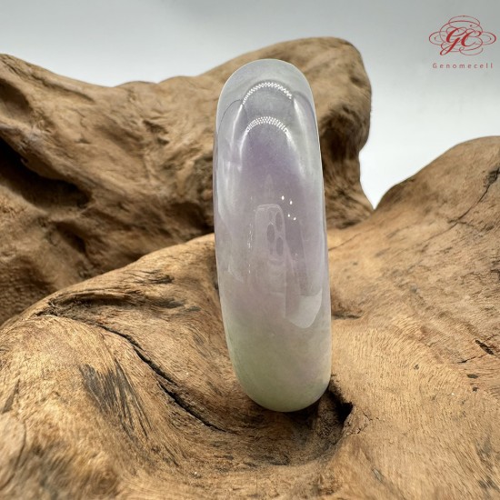 【肌容雪】天然緬甸A貨糯冰紫春彩翡翠平安鐲 編號237(鐲圍54.8mm#17號)