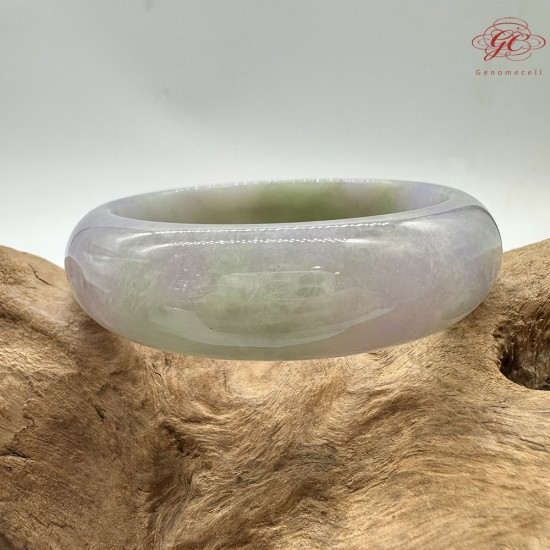 【肌容雪】天然緬甸A貨糯冰紫春彩翡翠平安鐲 編號237(鐲圍54.8mm#17號)