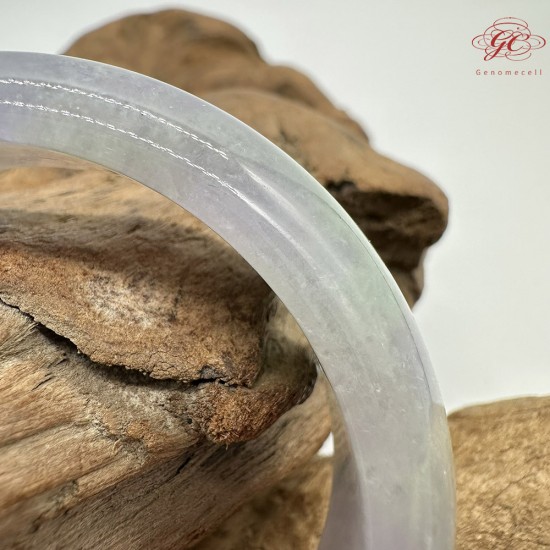 【肌容雪】天然緬甸A貨糯冰紫春彩翡翠平安鐲 編號237(鐲圍54.8mm#17號)