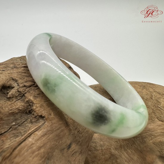 【肌容雪】天然緬甸A貨白裡青翡翠貴妃鐲 編號238(鐲圍57.2mm#18號)