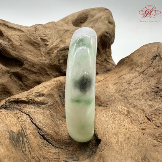 【肌容雪】天然緬甸A貨白裡青翡翠貴妃鐲 編號238(鐲圍57.2mm#18號)