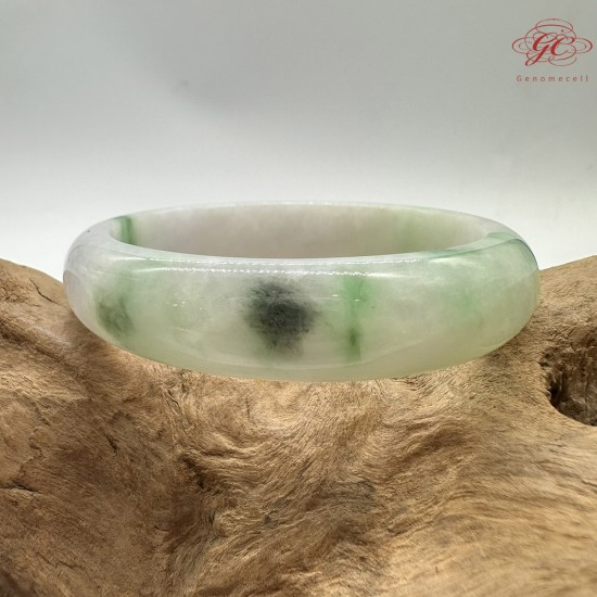 【肌容雪】天然緬甸A貨白裡青翡翠貴妃鐲 編號238(鐲圍57.2mm#18號)