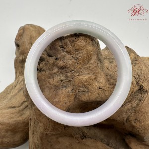 【肌容雪】天然緬甸A貨春帶彩翡翠平安鐲 編號244(鐲圍54.5mm#17號)