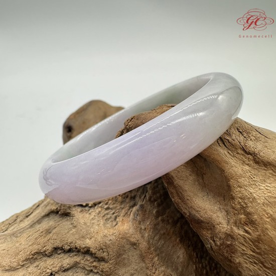 【肌容雪】天然緬甸A貨春帶彩翡翠平安鐲 編號244(鐲圍54.5mm#17號)