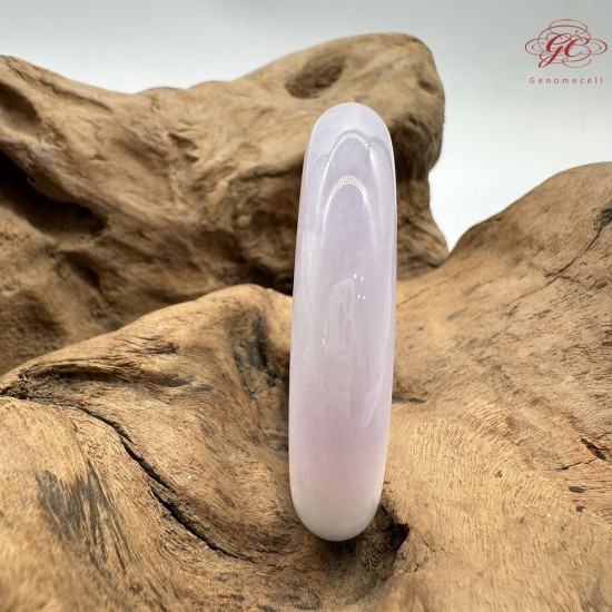 【肌容雪】天然緬甸A貨春帶彩翡翠平安鐲 編號244(鐲圍54.5mm#17號)