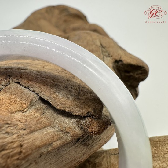 【肌容雪】天然緬甸A貨春帶彩翡翠平安鐲 編號244(鐲圍54.5mm#17號)