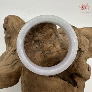 【肌容雪】天然緬甸A貨糯冰春彩翡翠平安鐲 編號246(鐲圍57.7mm#18號)