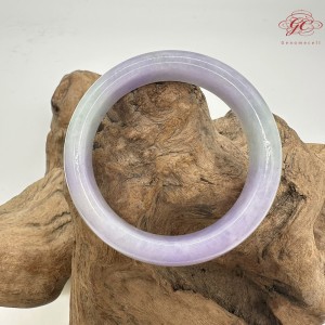【肌容雪】天然緬甸A貨春帶彩翡翠平安鐲 編號250(鐲圍56.9mm#18號)