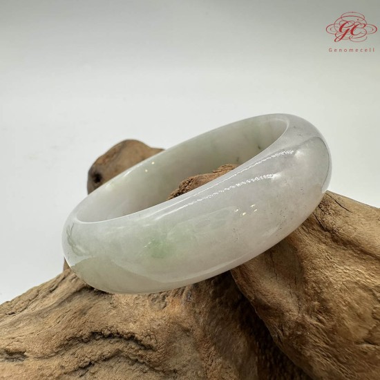 【肌容雪】天然緬甸A貨春彩飄花翡翠平安鐲 編號255(鐲圍55.2mm#17.5號)