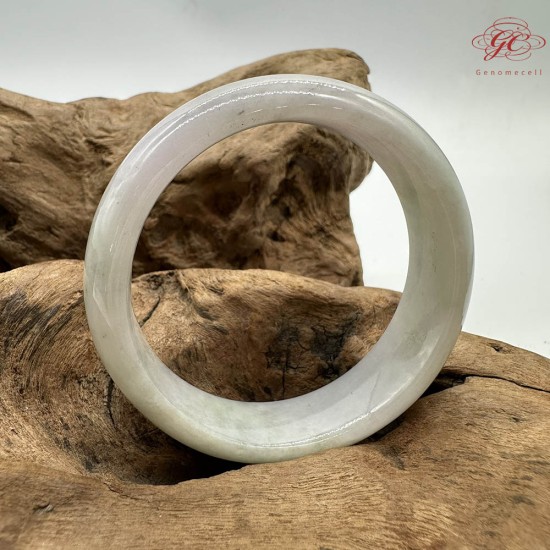 【肌容雪】天然緬甸A貨春彩飄花翡翠平安鐲 編號255(鐲圍55.2mm#17.5號)