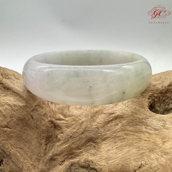 【肌容雪】天然緬甸A貨春彩飄花翡翠平安鐲 編號255(鐲圍55.2mm#17.5號)