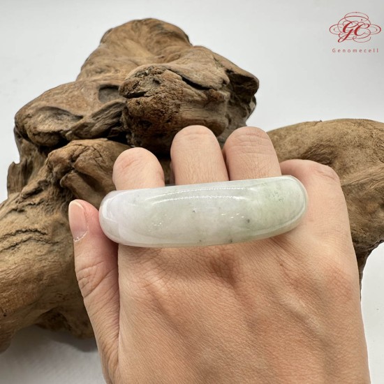 【肌容雪】天然緬甸A貨春彩飄花翡翠平安鐲 編號255(鐲圍55.2mm#17.5號)