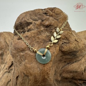 【肌容雪】天然緬甸A貨滿綠翡翠平安扣手鍊 編號256