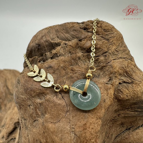 【肌容雪】天然緬甸A貨滿綠翡翠平安扣手鍊 編號256