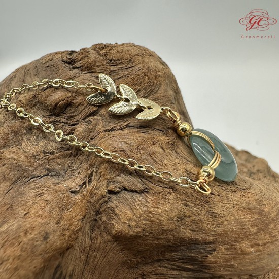 【肌容雪】天然緬甸A貨滿綠翡翠平安扣手鍊 編號256