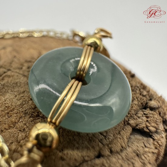 【肌容雪】天然緬甸A貨滿綠翡翠平安扣手鍊 編號256