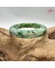 【肌容雪】天然緬甸A貨正陽滿綠飄花翡翠平安鐲 編號259(鐲圍55.7mm#17.5號)