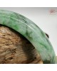 【肌容雪】天然緬甸A貨正陽滿綠飄花翡翠平安鐲 編號259(鐲圍55.7mm#17.5號)