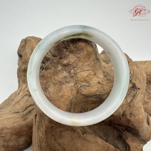 【肌容雪】天然緬甸A貨飄花灑金翡翠平安鐲 編號260(鐲圍58.0mm#18.5號)