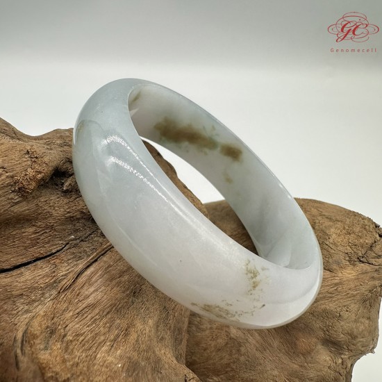 【肌容雪】天然緬甸A貨飄花灑金翡翠平安鐲 編號260(鐲圍58.0mm#18.5號)