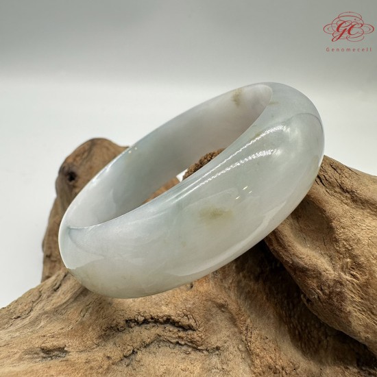 【肌容雪】天然緬甸A貨飄花灑金翡翠平安鐲 編號260(鐲圍58.0mm#18.5號)